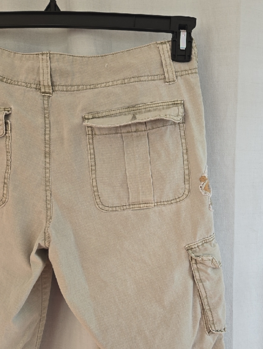 Natural Reflections Khaki Embroidered Cargo Capris - Picture 9 of 10